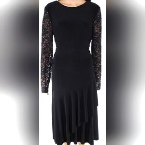LAUREN Ralph Lauren Elegant Dress with Lace & sequined Sleeves, Size XL …